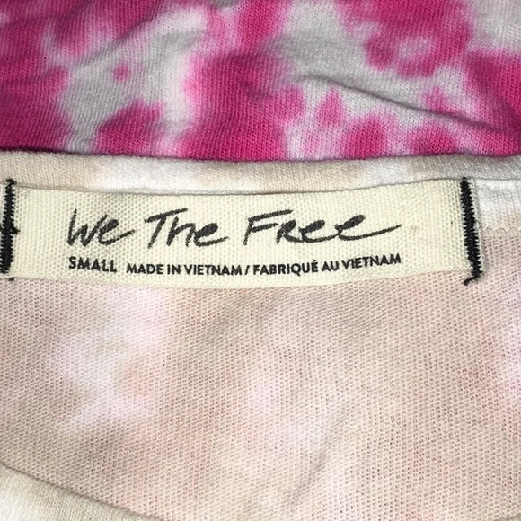 Free People Tie Dye Anytime Peplum Tank Top Pink Hibiscus NWT Barbiecore - Picture 5 of 5